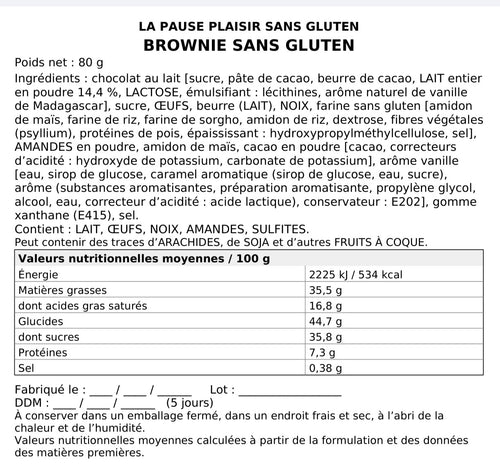 Brownie sans gluten