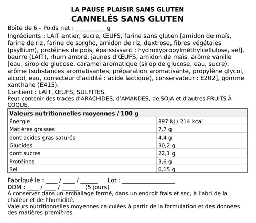 Cannelés sans gluten