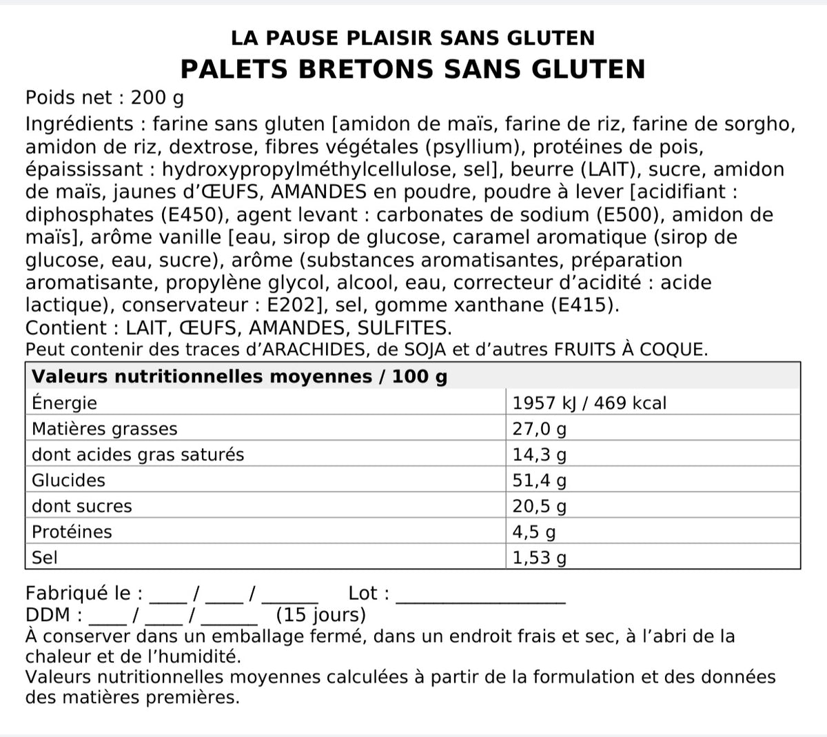 Palets Breton sans gluten