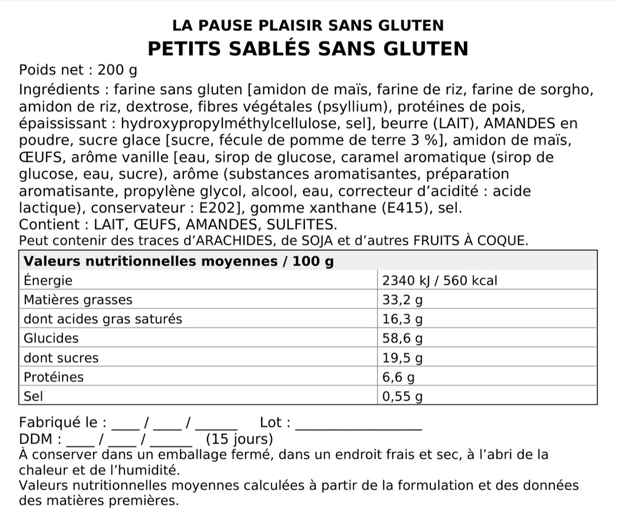 Petits Sablés sans gluten
